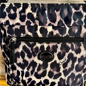 Coach Nylon Leopard Print Crossbody Bag F77429